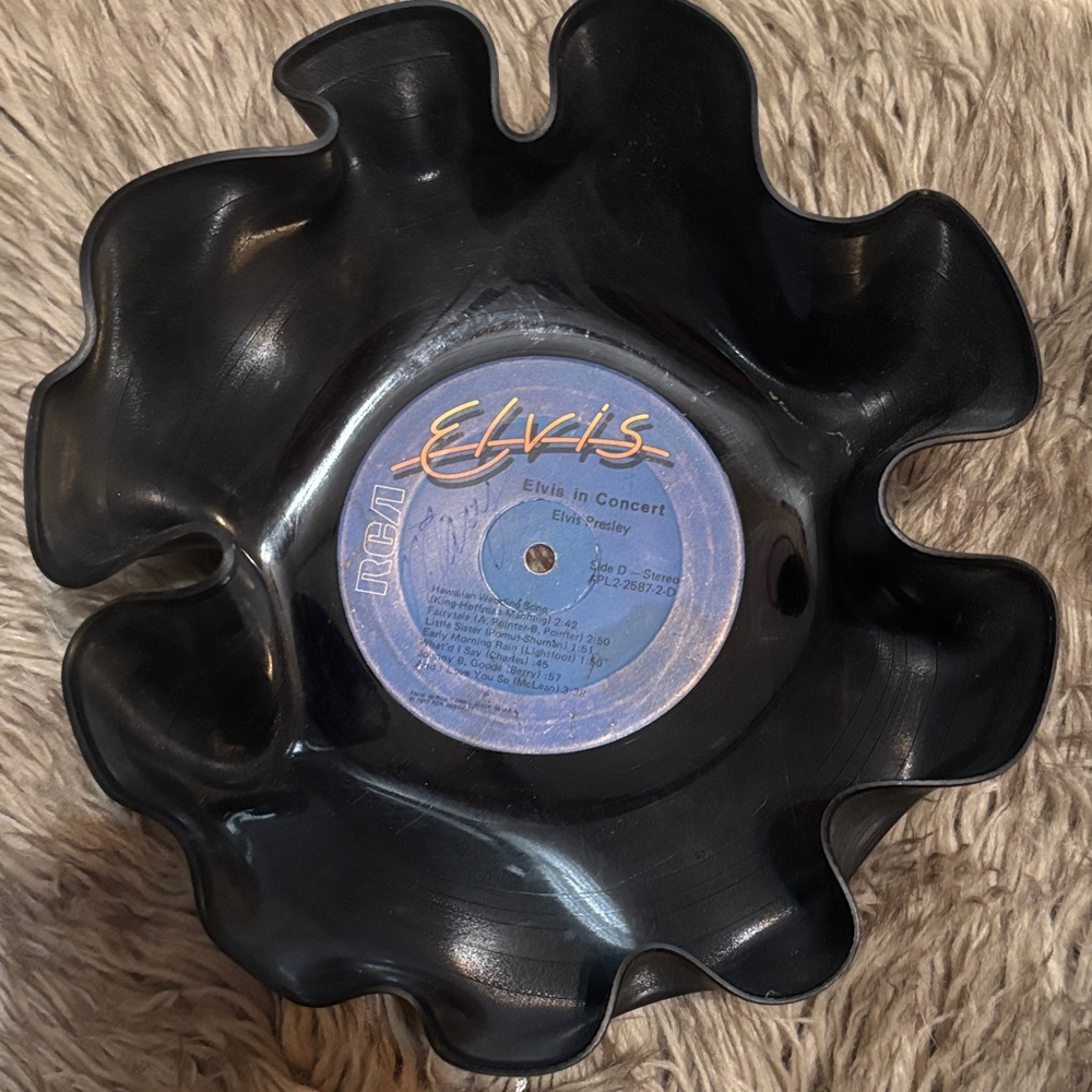 Elvis Presley Vinyl Record Bowl